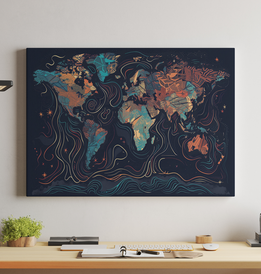 Generated World Map - Contemporary Color