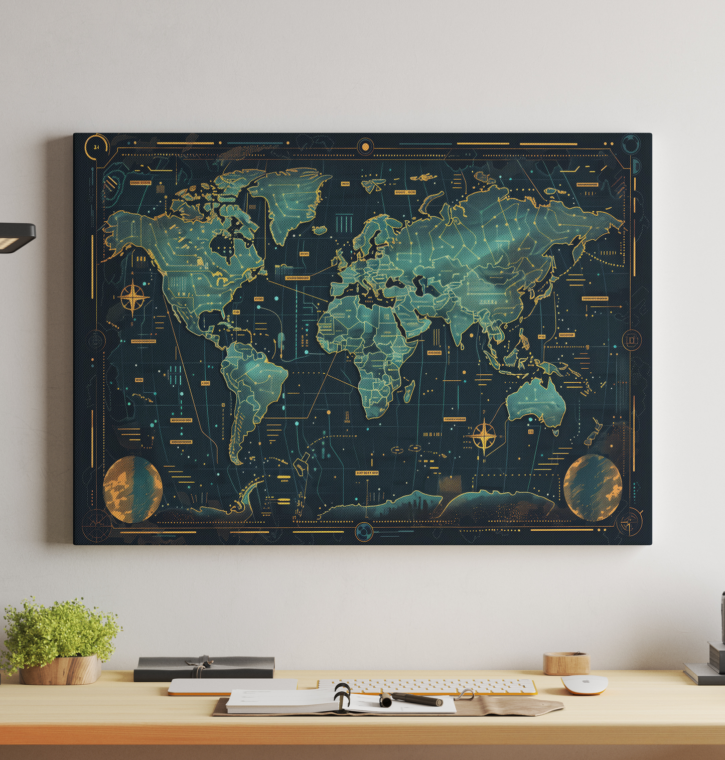 Generated World Map - Turquoise Science Fiction