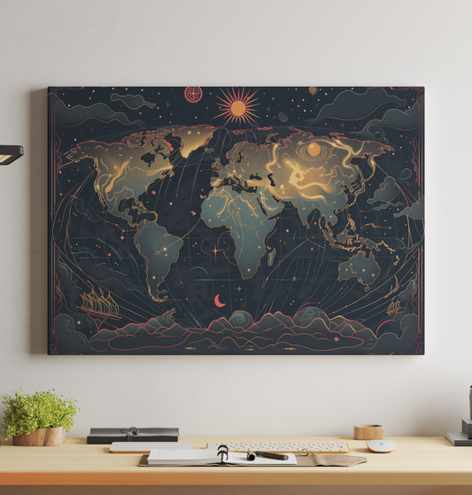 Generated World Map - Galactic Sunrise