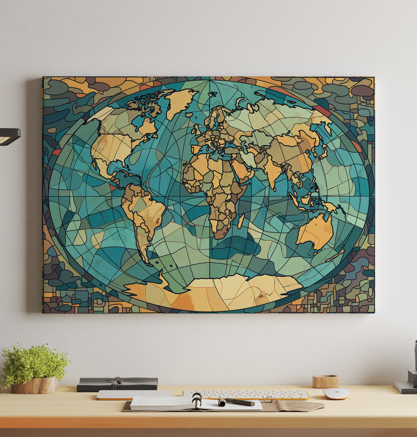 Generated World Map - Stained Glass