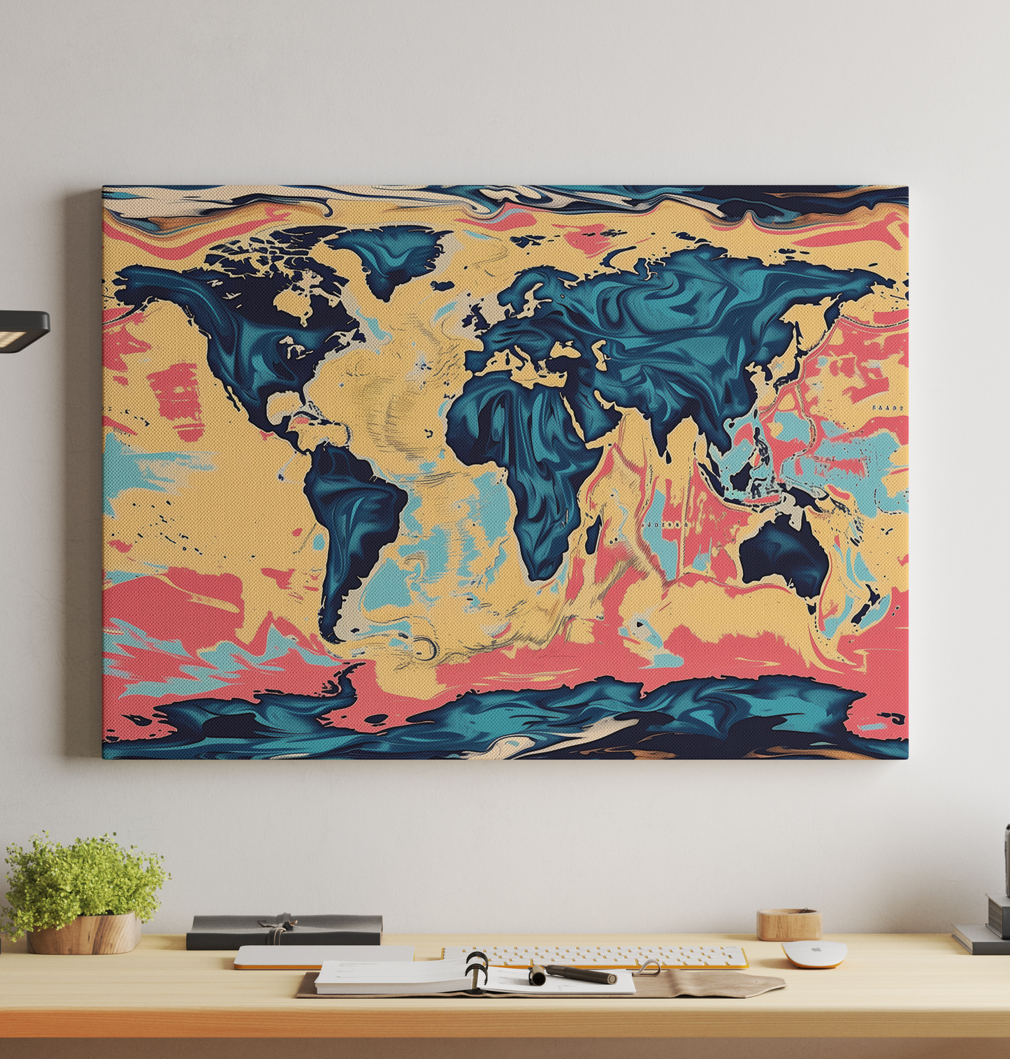 Generated World Map - Psychedelic Fluid