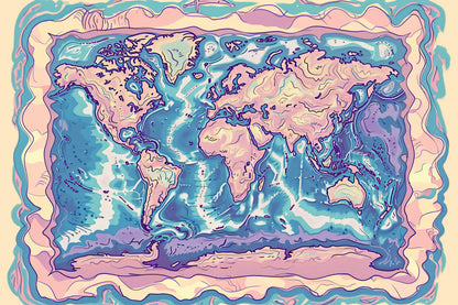 Generated World Map - Cotton Candy