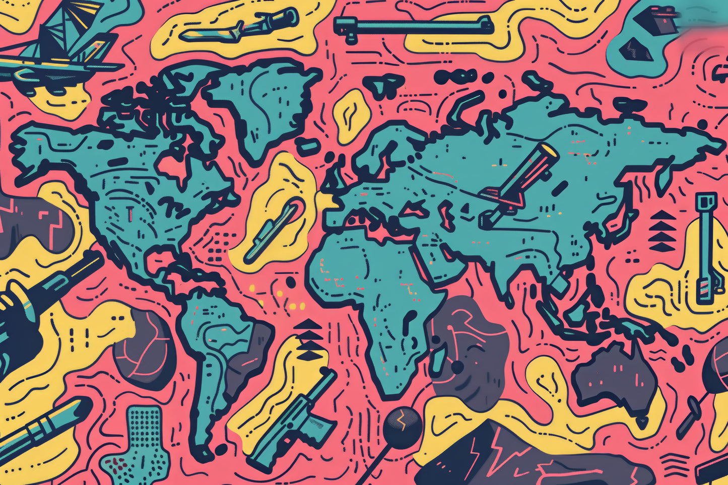 Generated World Map - Urban 80's