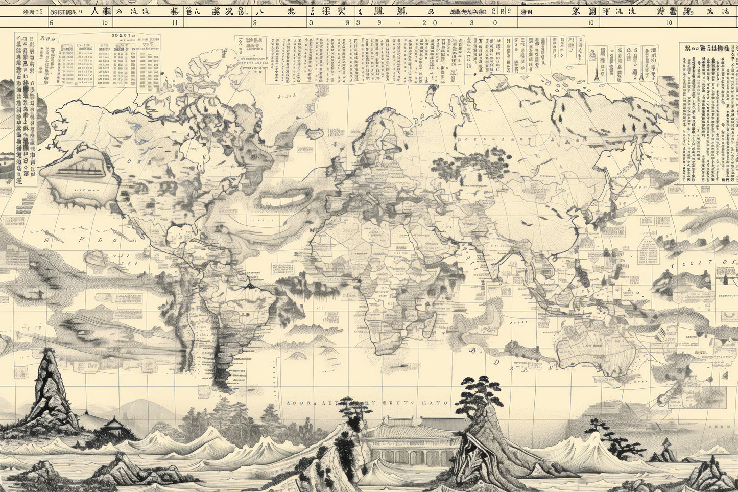 Generated World Map - Pseudo-Japanese Classical