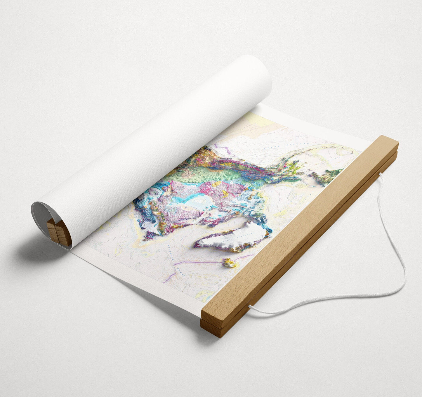 World Map - Equal Earth - Terrain and Elevation - Hydrography and Topography - Poster Print