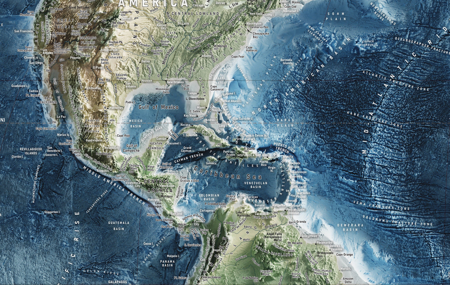 World Map - Equal Earth - Terrain and Elevation - Hydrography and Topography - Poster Print