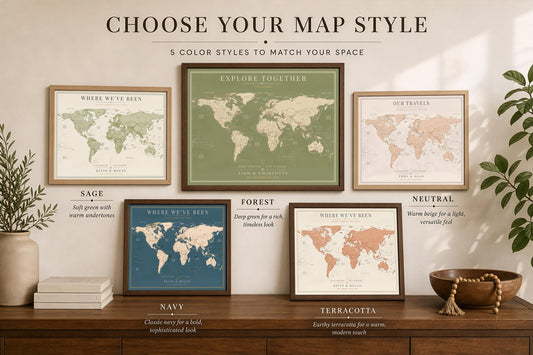 Push Pin World Map – Personalized Framed Travel Map with Pins