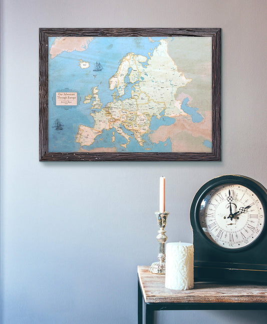 Europe Travel Map | Push Pin Map | Track Travels | Pin Board Map