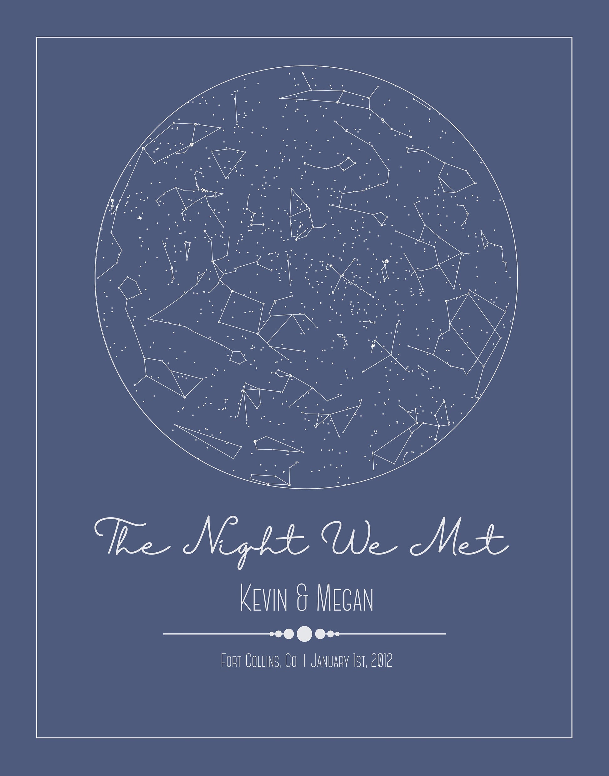 Custom Star Map | Constellation Gift | Night Sky Custom Date and Location 11x14"