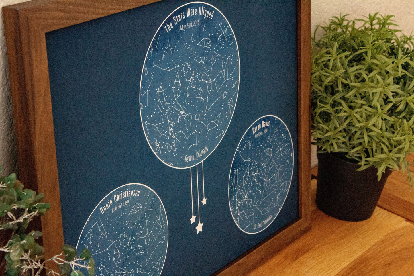 Custom Star Map Blue Two Person - 11x14" | Constellation Gift | Night Sky Custom Date and Location