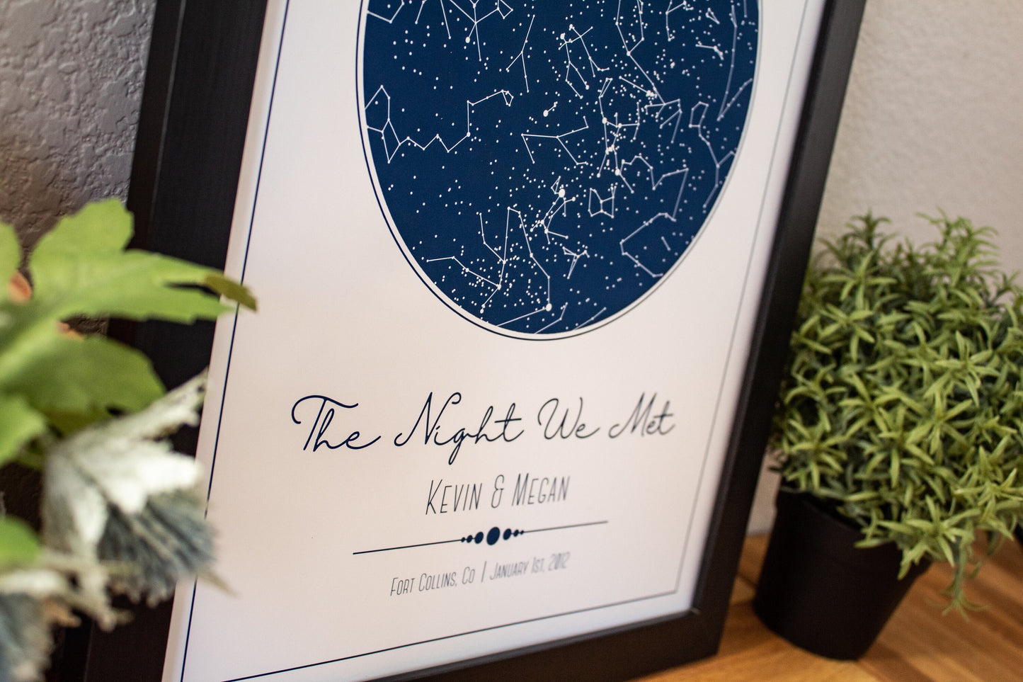 Custom Star Map White and Blue - 11x14" | Constellation Gift | Night Sky Custom Date and Location