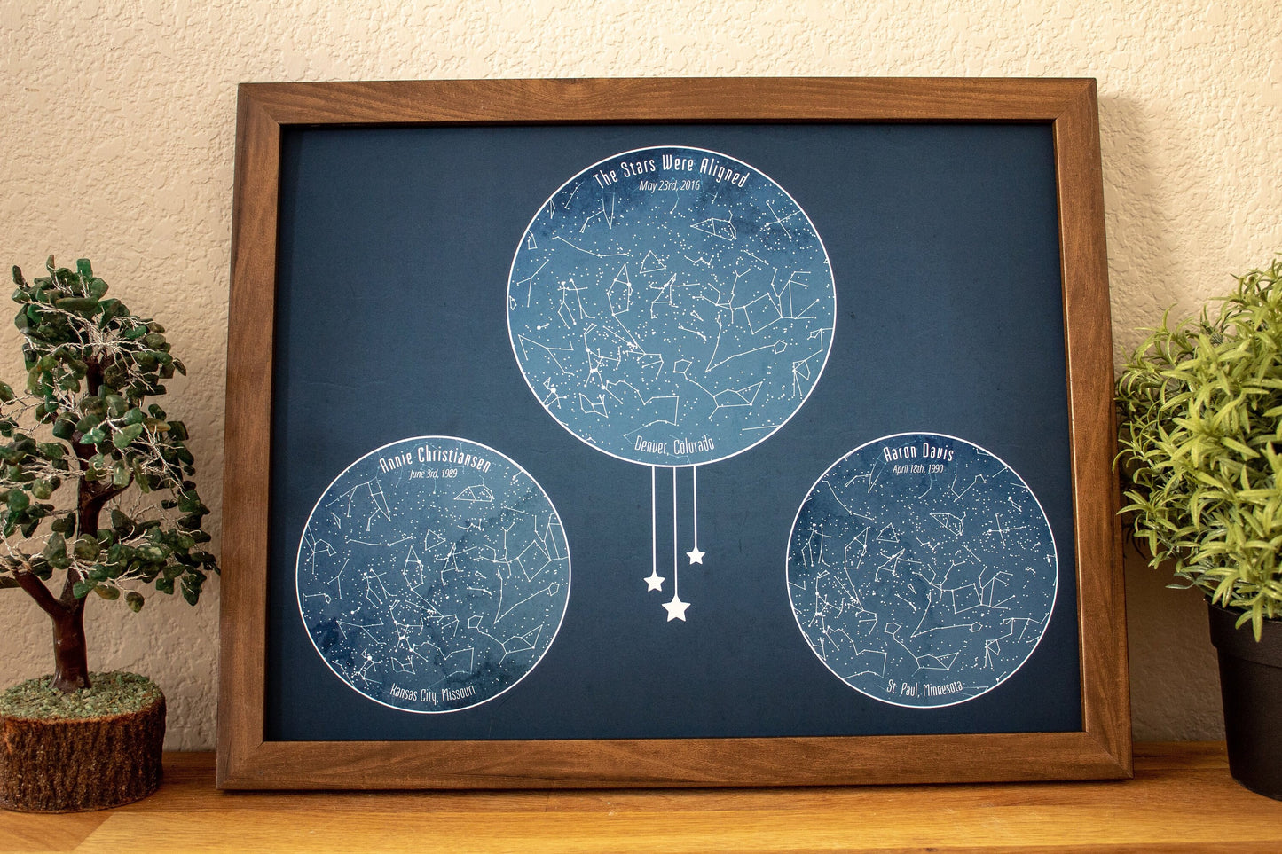 Custom Star Map Blue Two Person - 11x14" | Constellation Gift | Night Sky Custom Date and Location