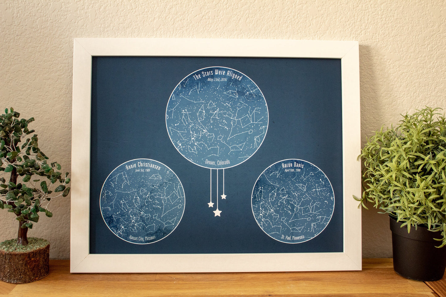 Custom Star Map Blue Two Person - 11x14" | Constellation Gift | Night Sky Custom Date and Location