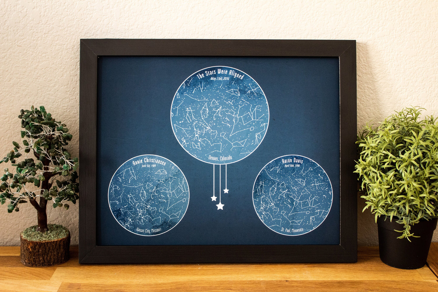 Custom Star Map Blue Two Person - 11x14" | Constellation Gift | Night Sky Custom Date and Location