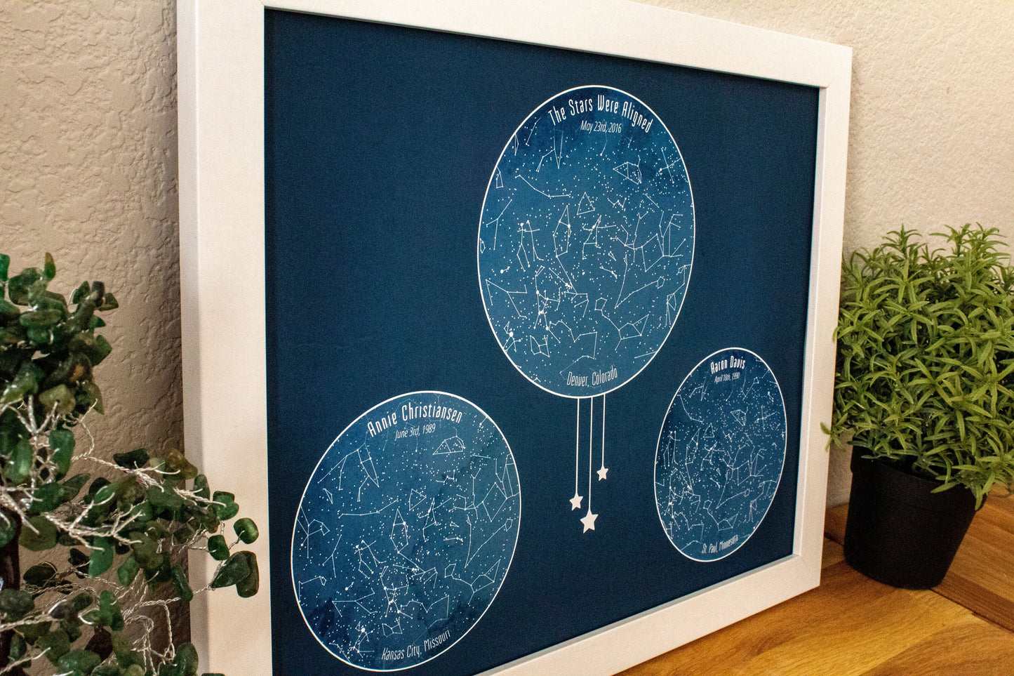 Custom Star Map Blue Two Person - 11x14" | Constellation Gift | Night Sky Custom Date and Location