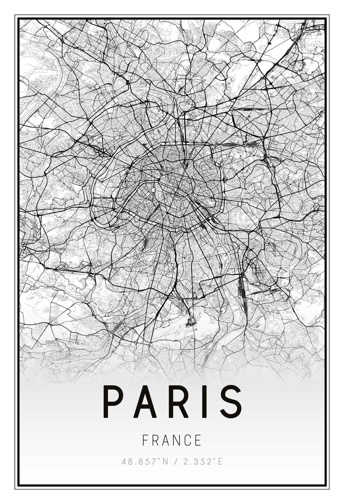 Paris Roads line art
