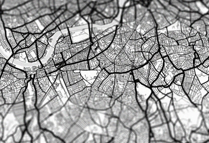 Closeup of Black and white London&#39;s Roads