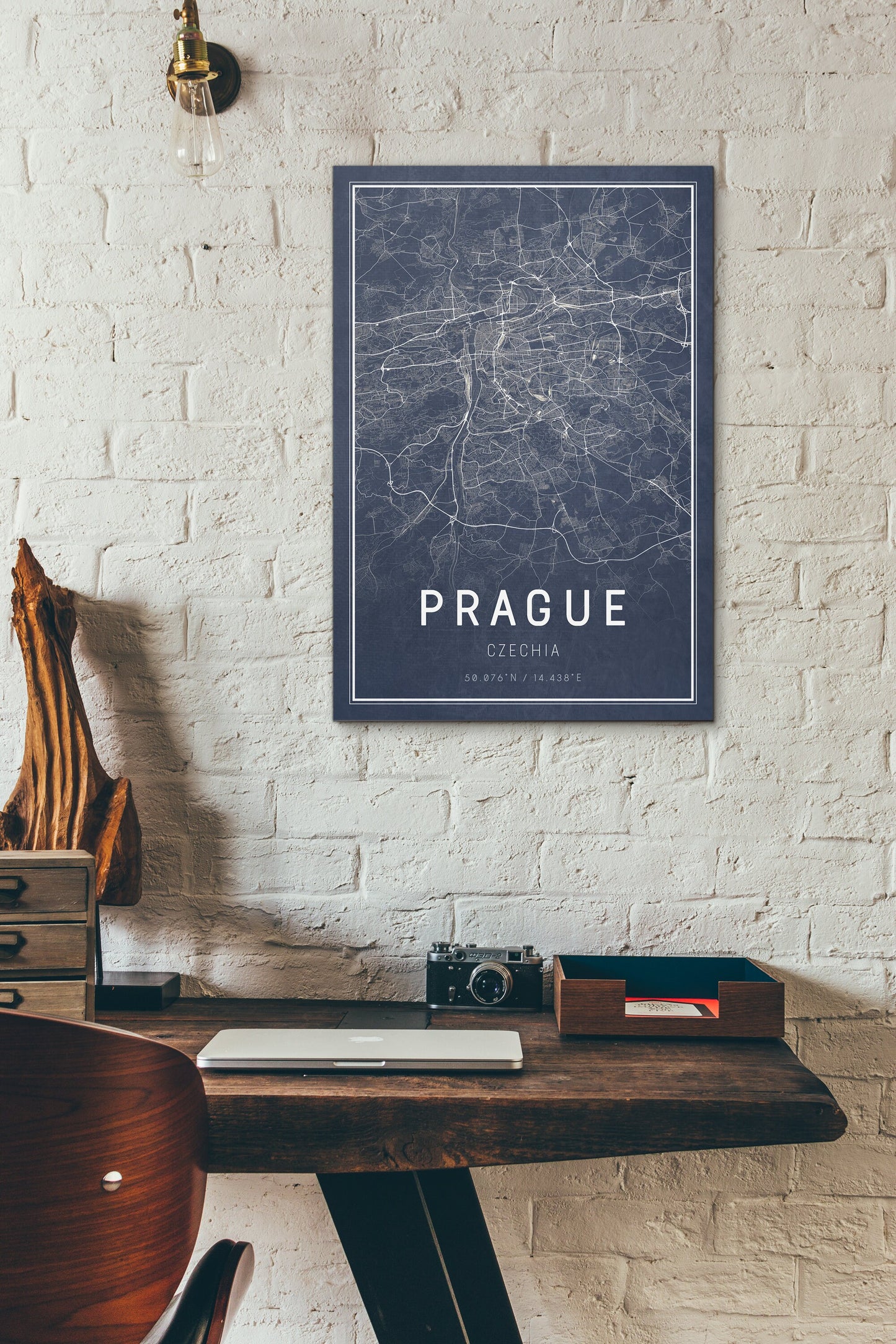 Roads of Prague on wall