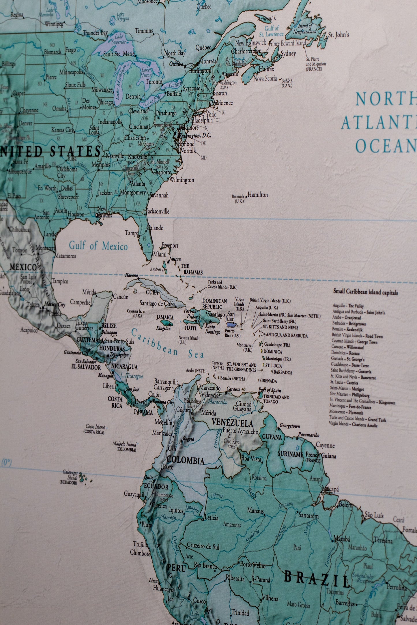 Teal Push Pin Travel Map with Pins - 24x36" or 24x16" Travel Map Canvas Pin Board