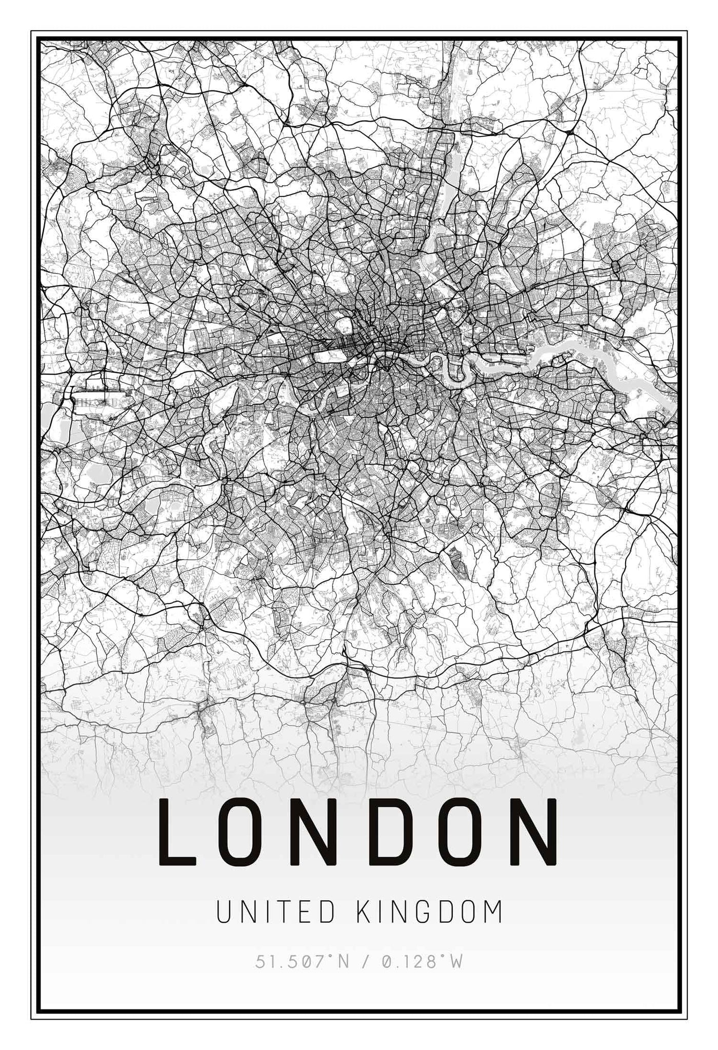 City Street Maps - White