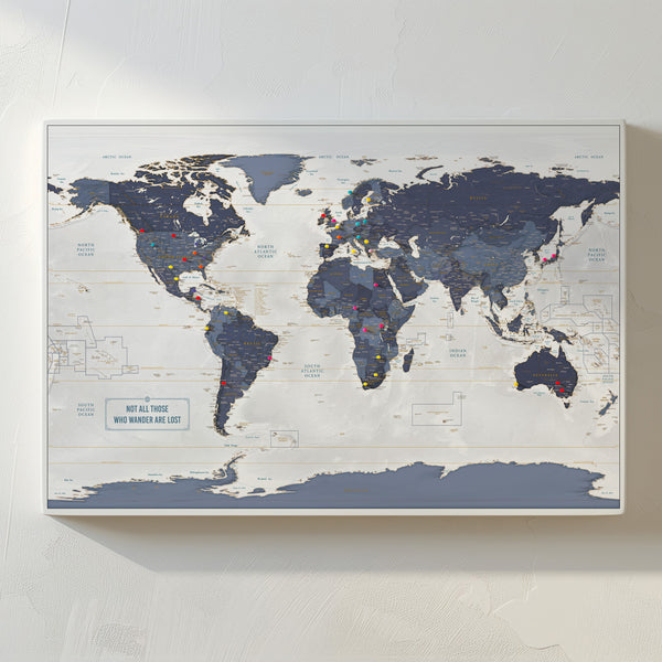 Push Pin Map - Azure World Map - KR Maps