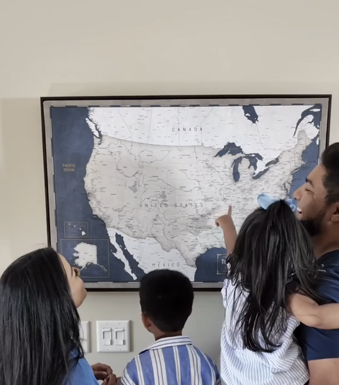 Customer with their KR Maps push pin map