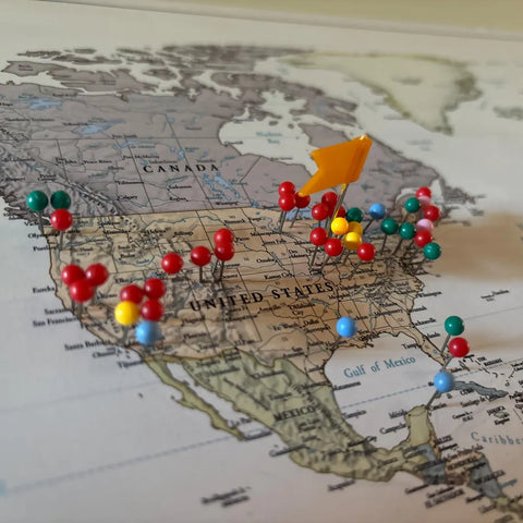 Customer with their KR Maps push pin map