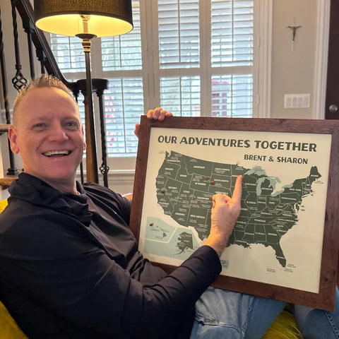 Customer with their KR Maps push pin map