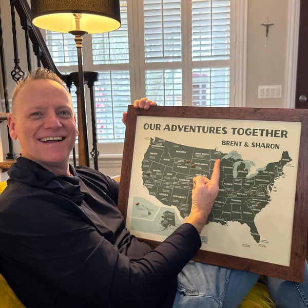 Customer with their KR Maps push pin map