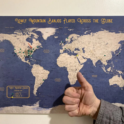Customer with their KR Maps push pin map