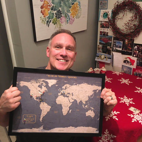 Customer with their KR Maps push pin map