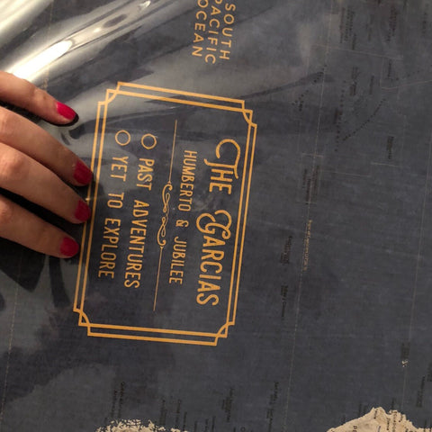 Customer with their KR Maps push pin map