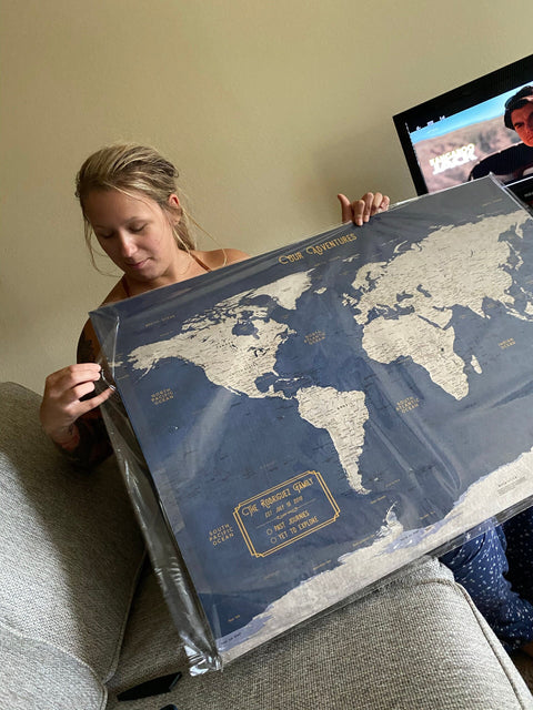 Customer with their KR Maps push pin map