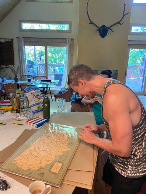 Customer with their KR Maps push pin map