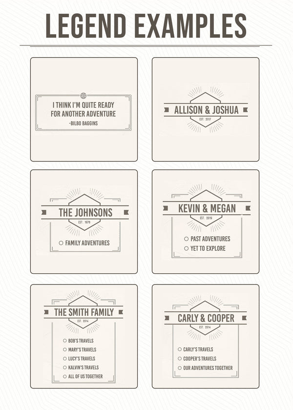 Push Pin Map - Classic Style World Map