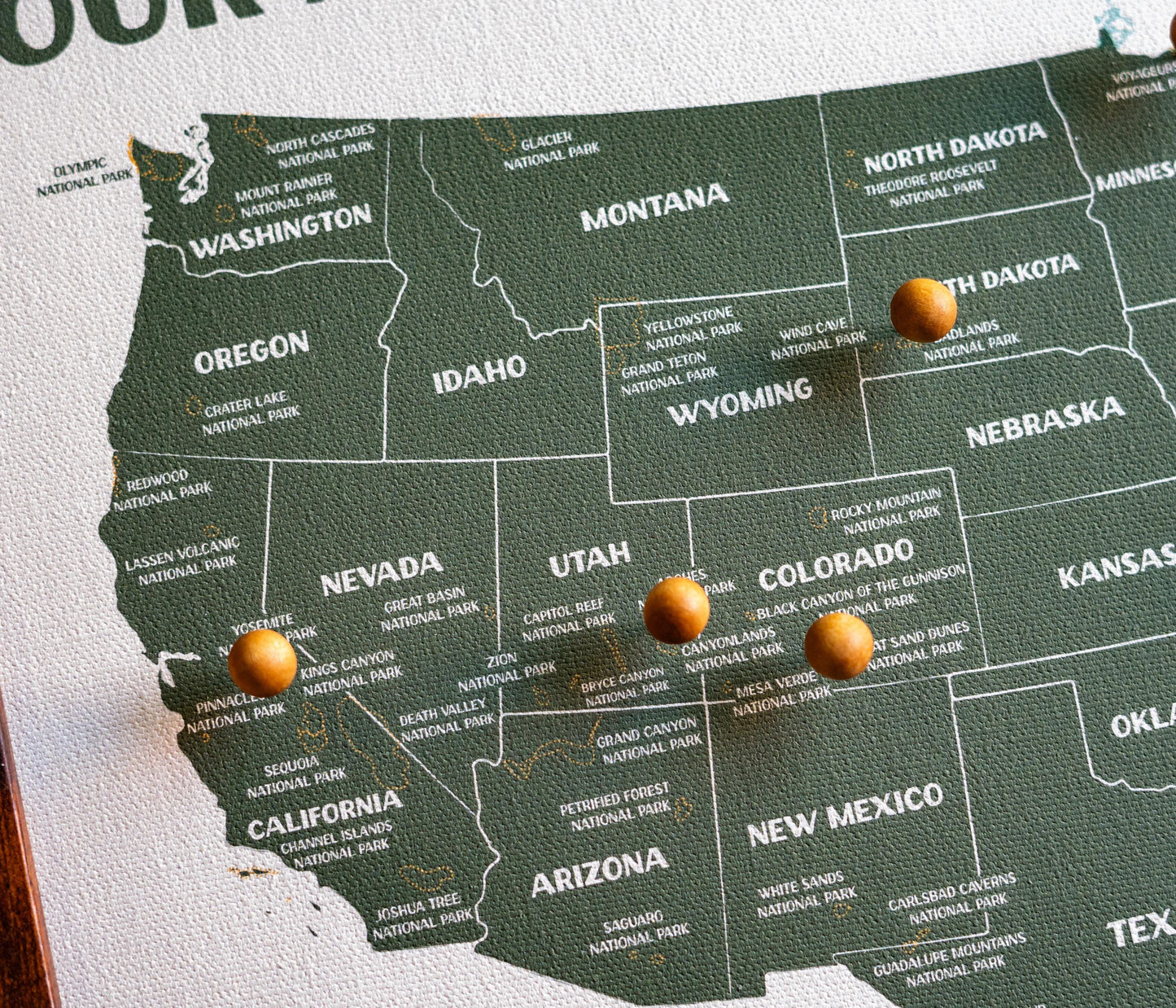 National Parks Push Pin Map – Personalized Adventure Map, Track Your National Park Travels, Personalized Anniversary Gift, 11x14"