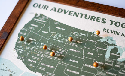 National Parks Push Pin Map – Personalized Adventure Map, Track Your National Park Travels, Personalized Anniversary Gift, 11x14"