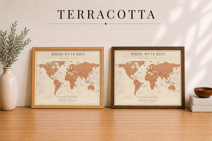 Push Pin World Map – Personalized Framed Travel Map with Pins