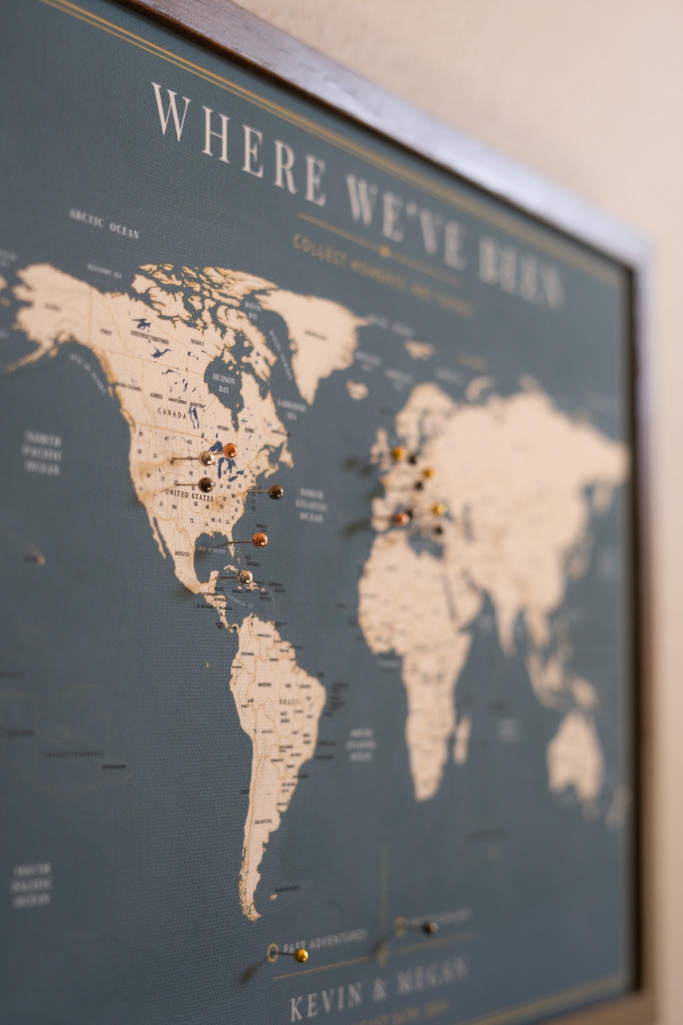 Push Pin World Map – Personalized Framed Travel Map with Pins