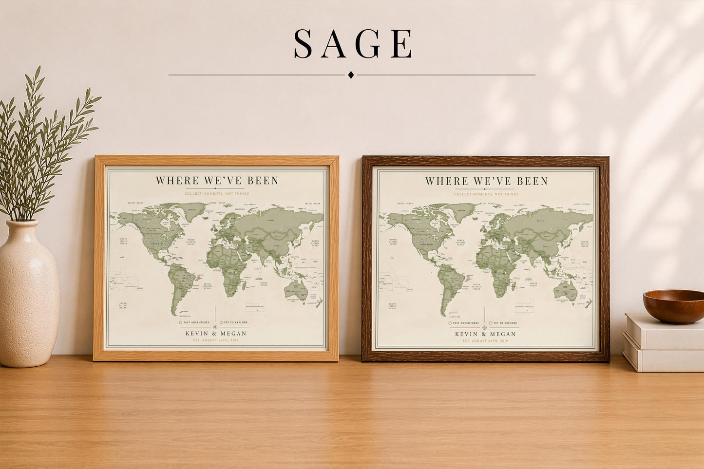 Push Pin World Map – Personalized Framed Travel Map with Pins