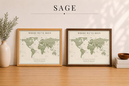 Push Pin World Map – Personalized Framed Travel Map with Pins