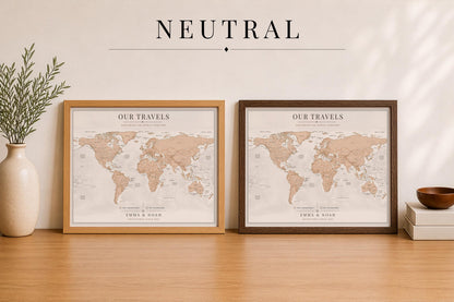 Push Pin World Map – Personalized Framed Travel Map with Pins