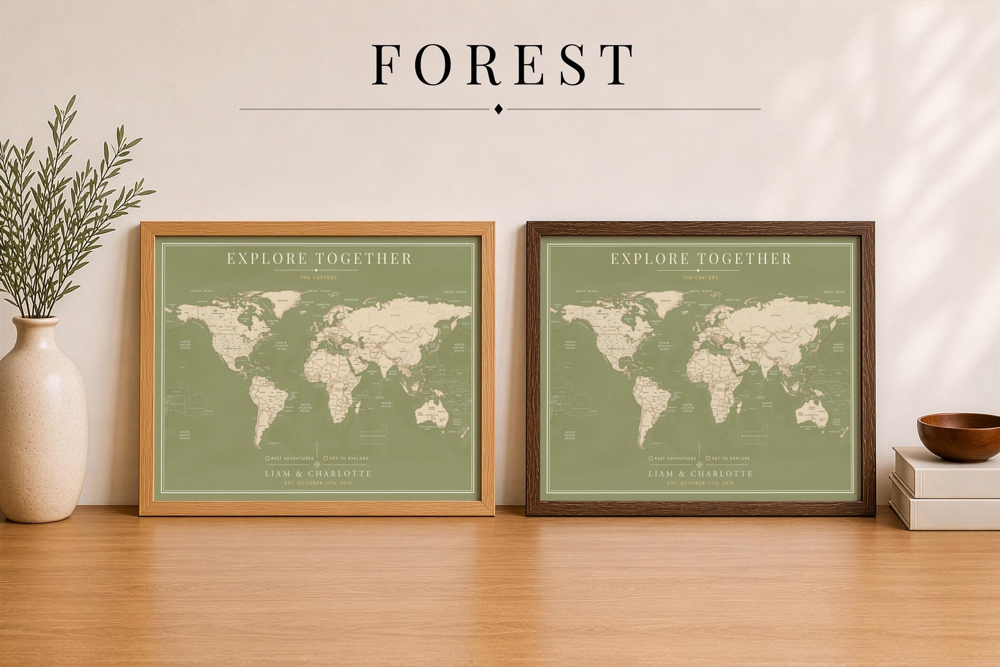 Push Pin World Map – Personalized Framed Travel Map with Pins