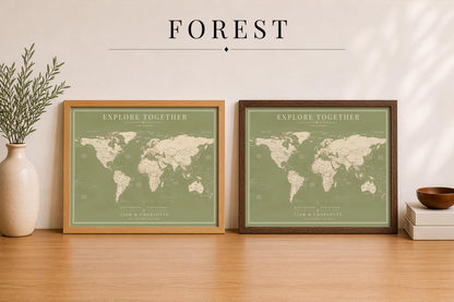 Push Pin World Map – Personalized Framed Travel Map with Pins