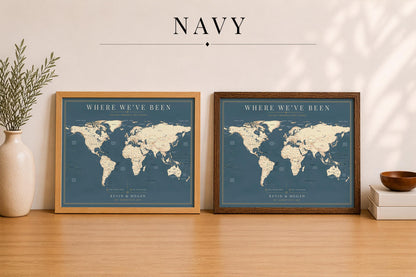 Push Pin World Map – Personalized Framed Travel Map with Pins