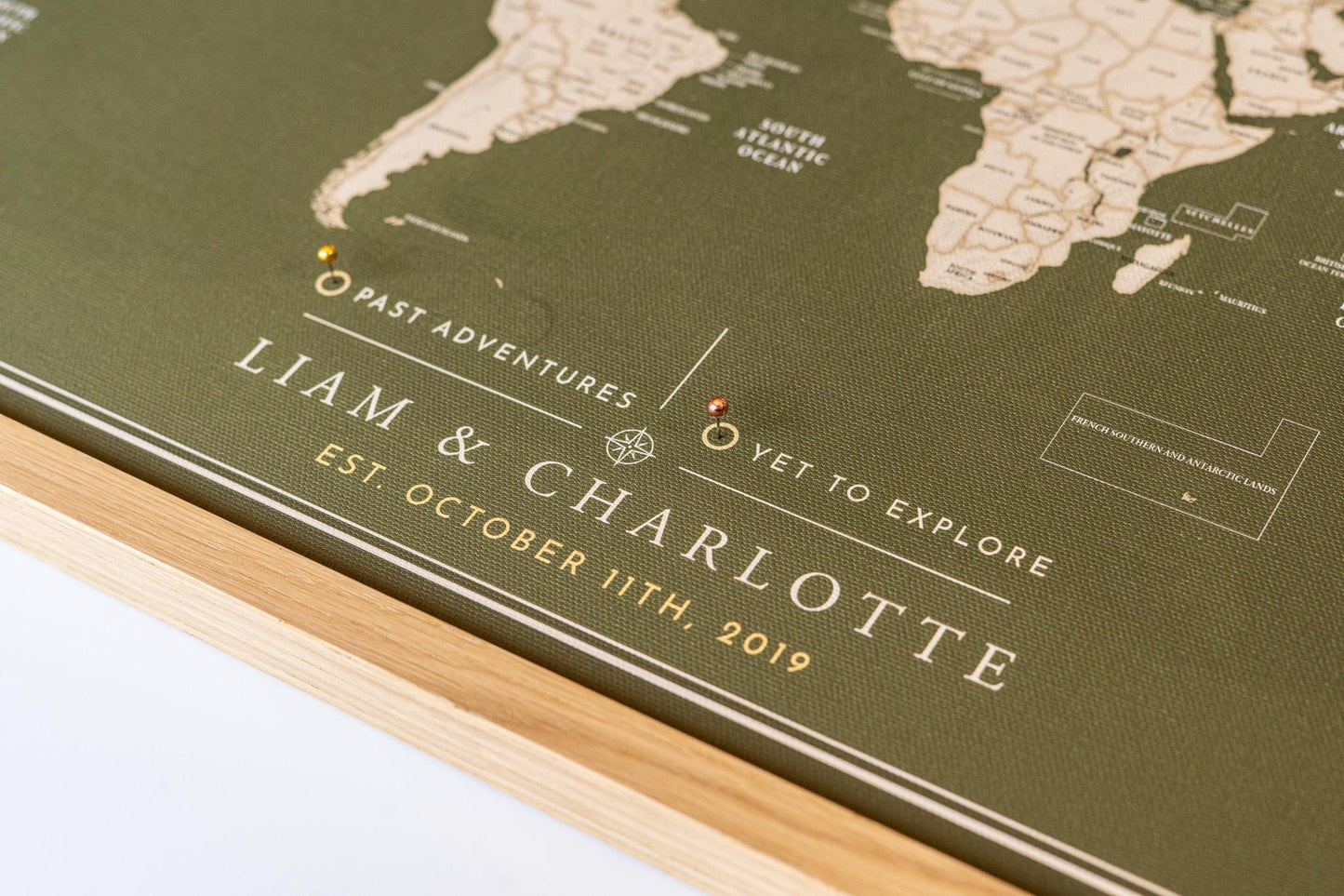 Push Pin World Map – Personalized Framed Travel Map with Pins