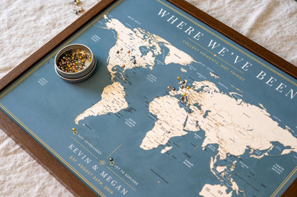 Push Pin World Map – Personalized Framed Travel Map with Pins
