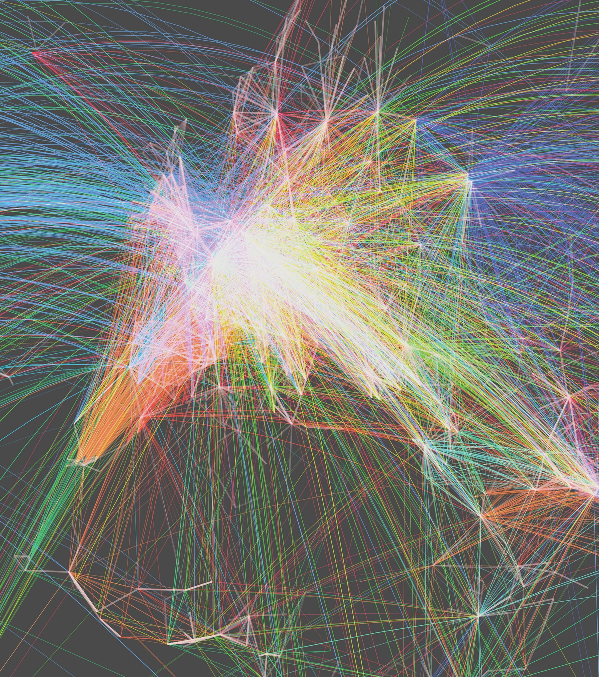 Flight Patterns World Map Poster - Colorful – KR Maps