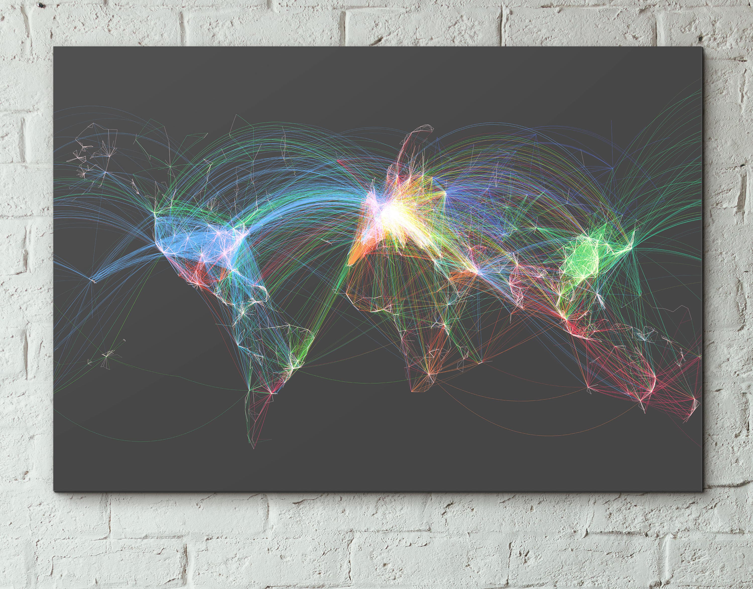 Flight Patterns World Map Poster - Colorful β KR Maps