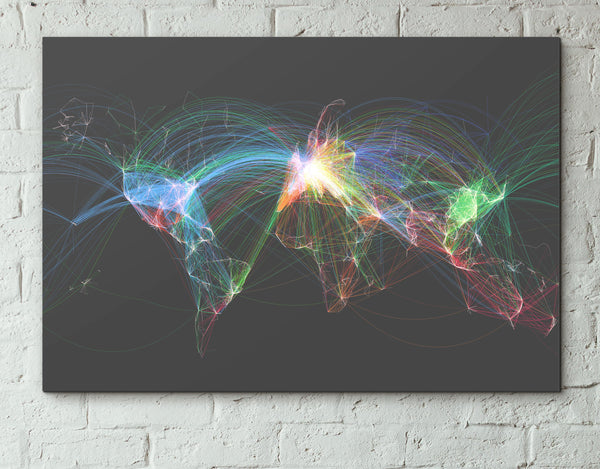 Flight Patterns World Map Poster - 24x36